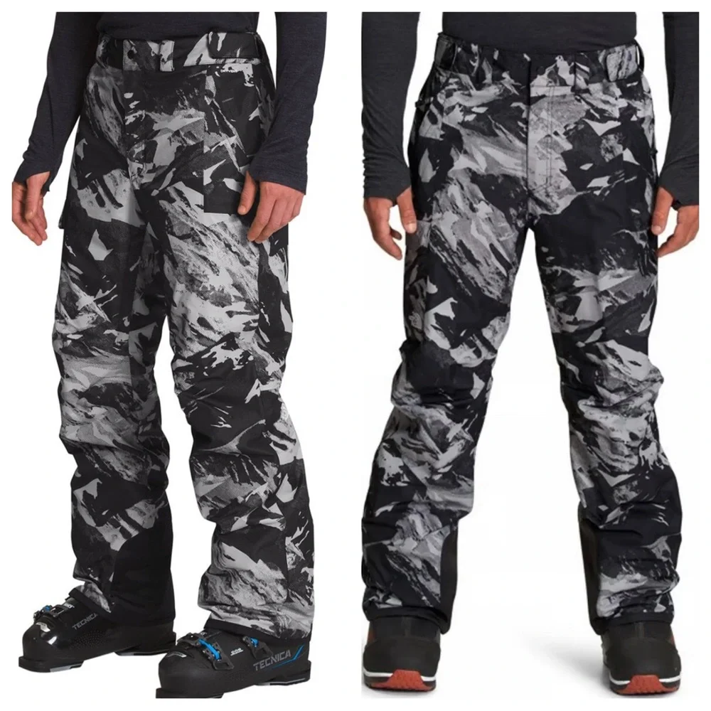 The North Face Freedom Ski Snow Pants in Tonal Mountainscape Print